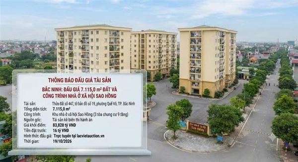 Bắc Ninh đấu giá 7.115,0 m² đất phường Quế Võ để thực hiện thi hành án